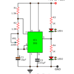 Светодиодная мигалка на микросхеме NE 555